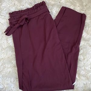 Plum Paperbag Pants